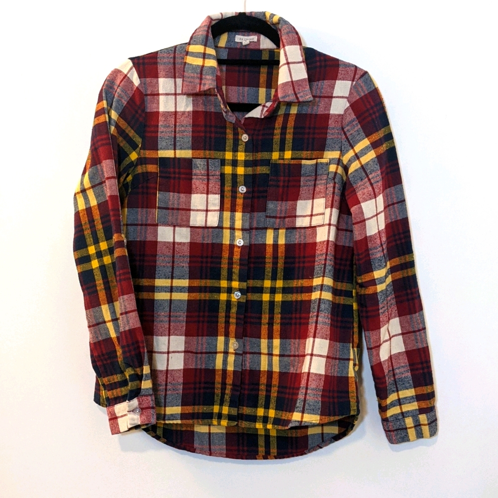 En Crème Plaid Flannel Button Down